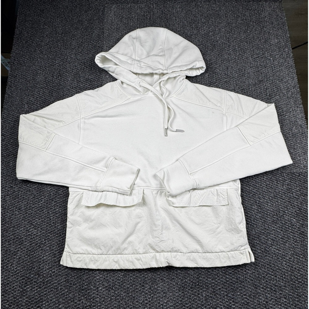 Reiss Women's Hoodie S White‎ Pullover Cotton Blend Minimalist